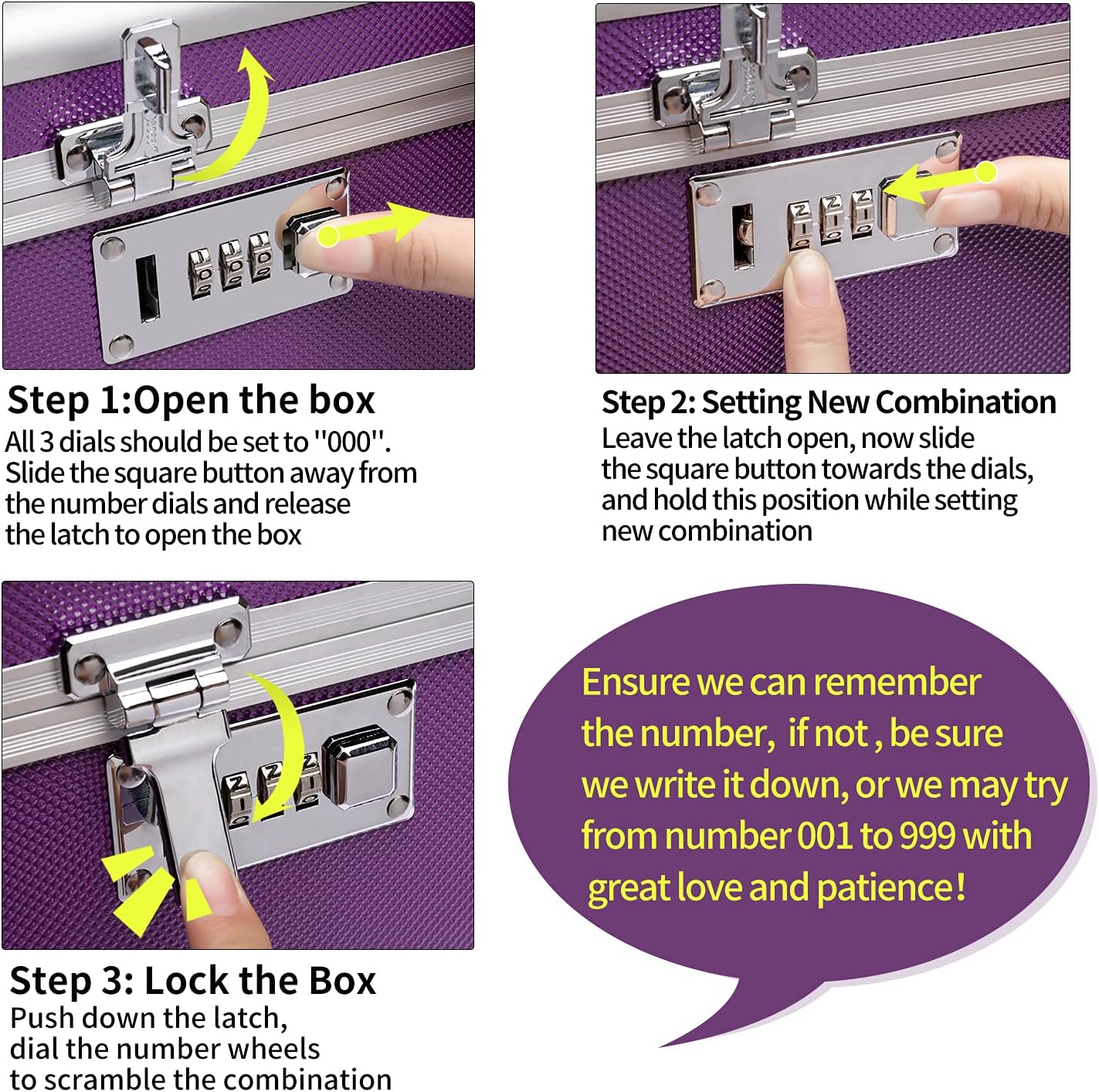 Locking Combination Medicine Box (Purple/Medium) 6