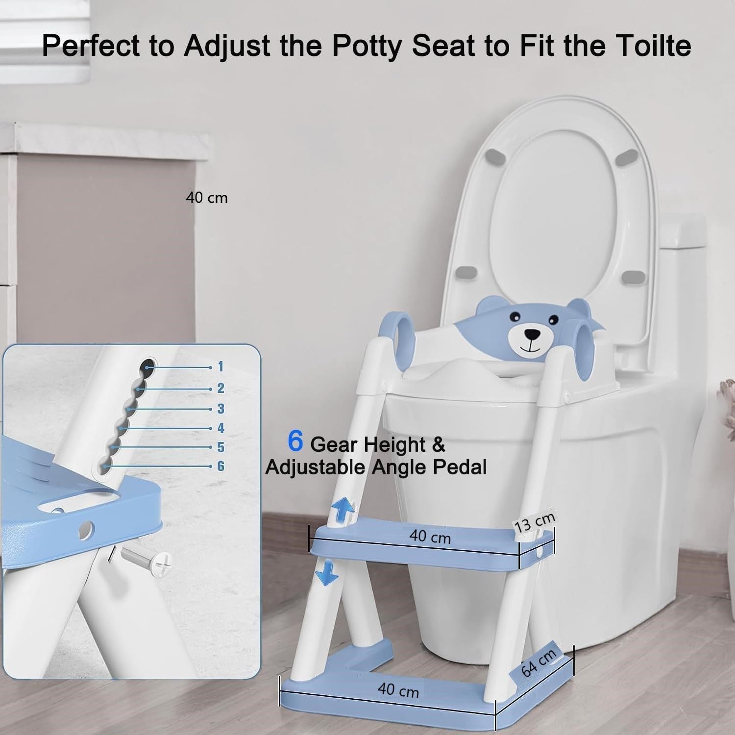 Potty Training Seat Ladder, Kids Boys Girls, Blue 4
