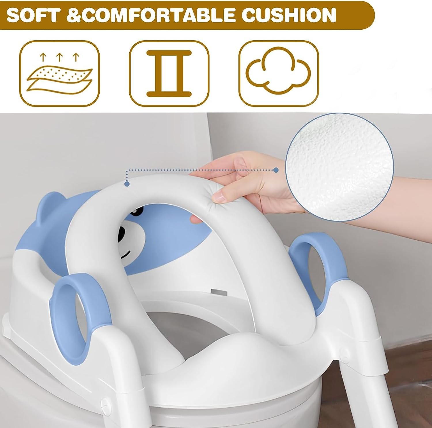 Potty Training Seat Ladder, Kids Boys Girls, Blue 6