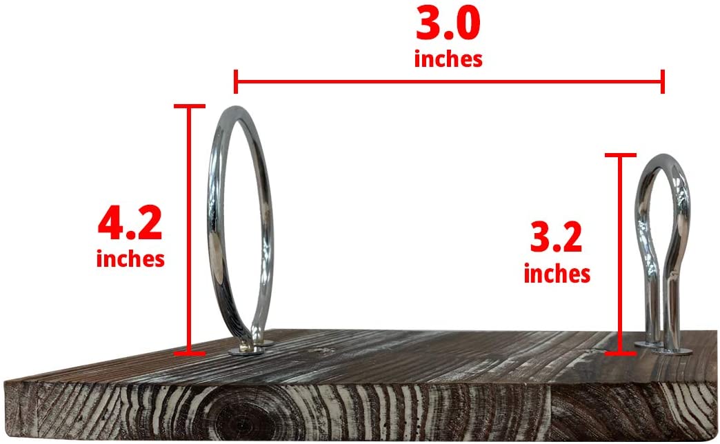 Rustic Wood and Metal Wine Rack Set for 4 Bottle Storage Holder for Home Bar Kitchen Living Room 5