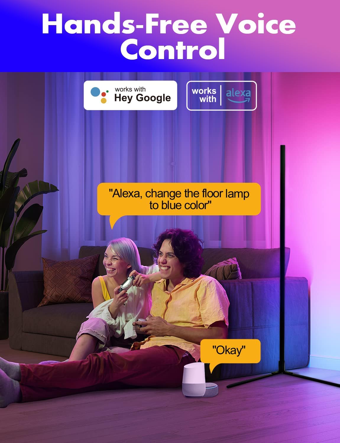 RGB LED Floor Lamp, Smart Modern, Stand Light 3