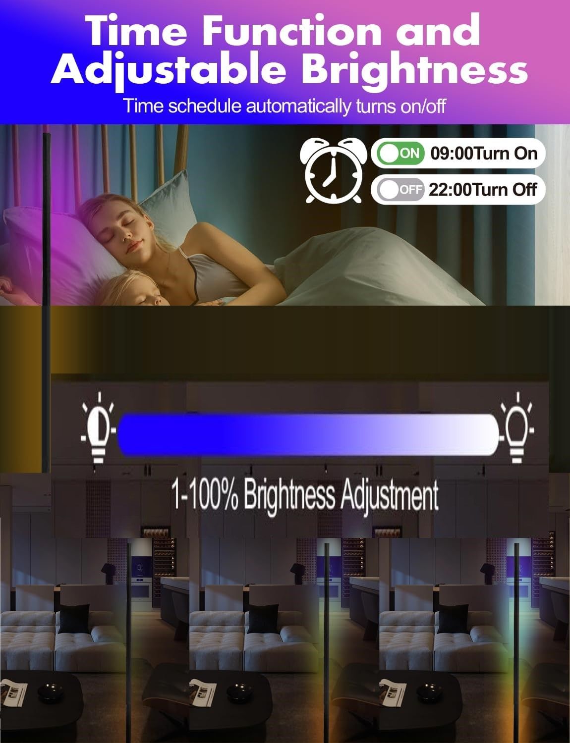 RGB LED Floor Lamp, Smart Modern, Stand Light 5