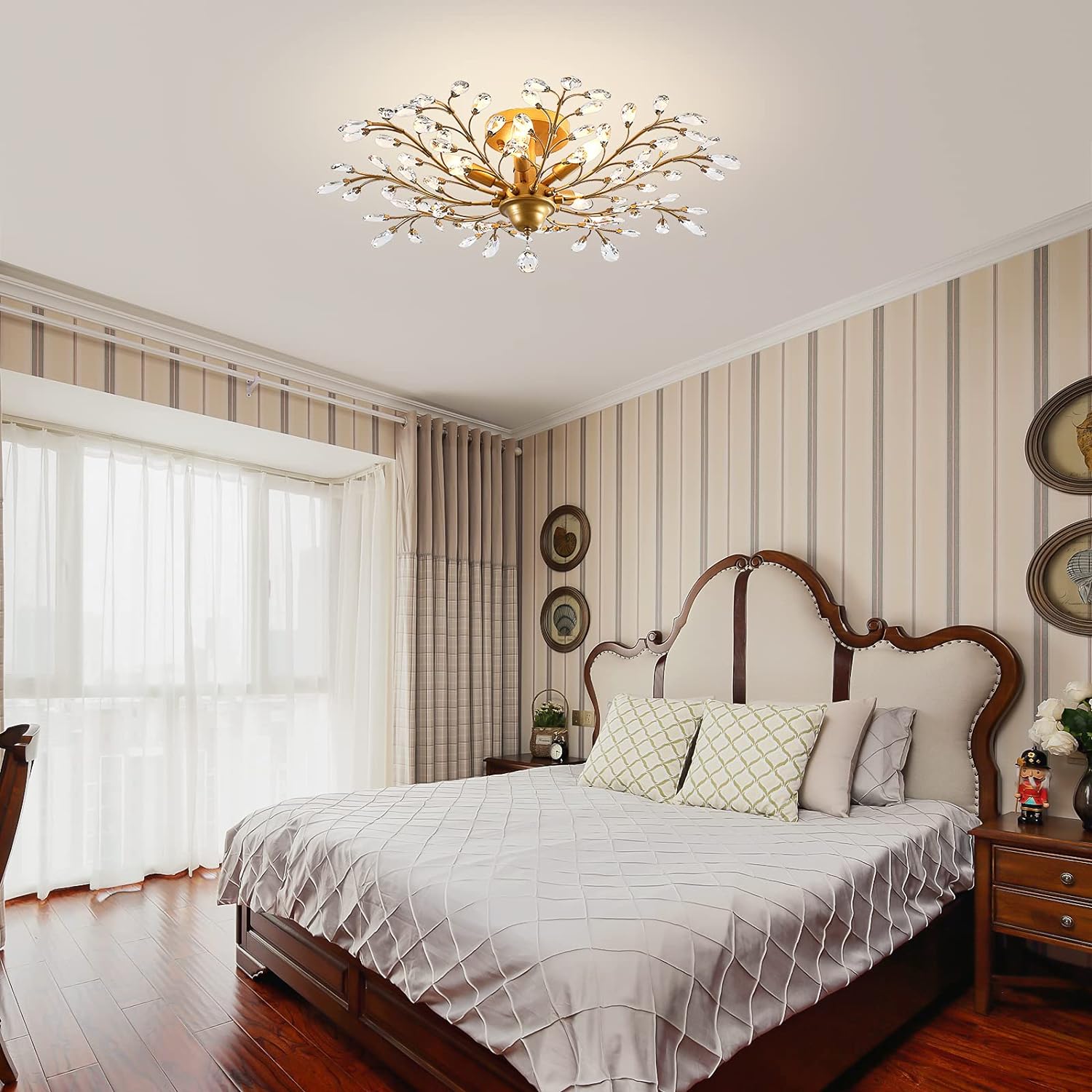 Crystal Chandelier Vintage, 5 Lights, Gold 3