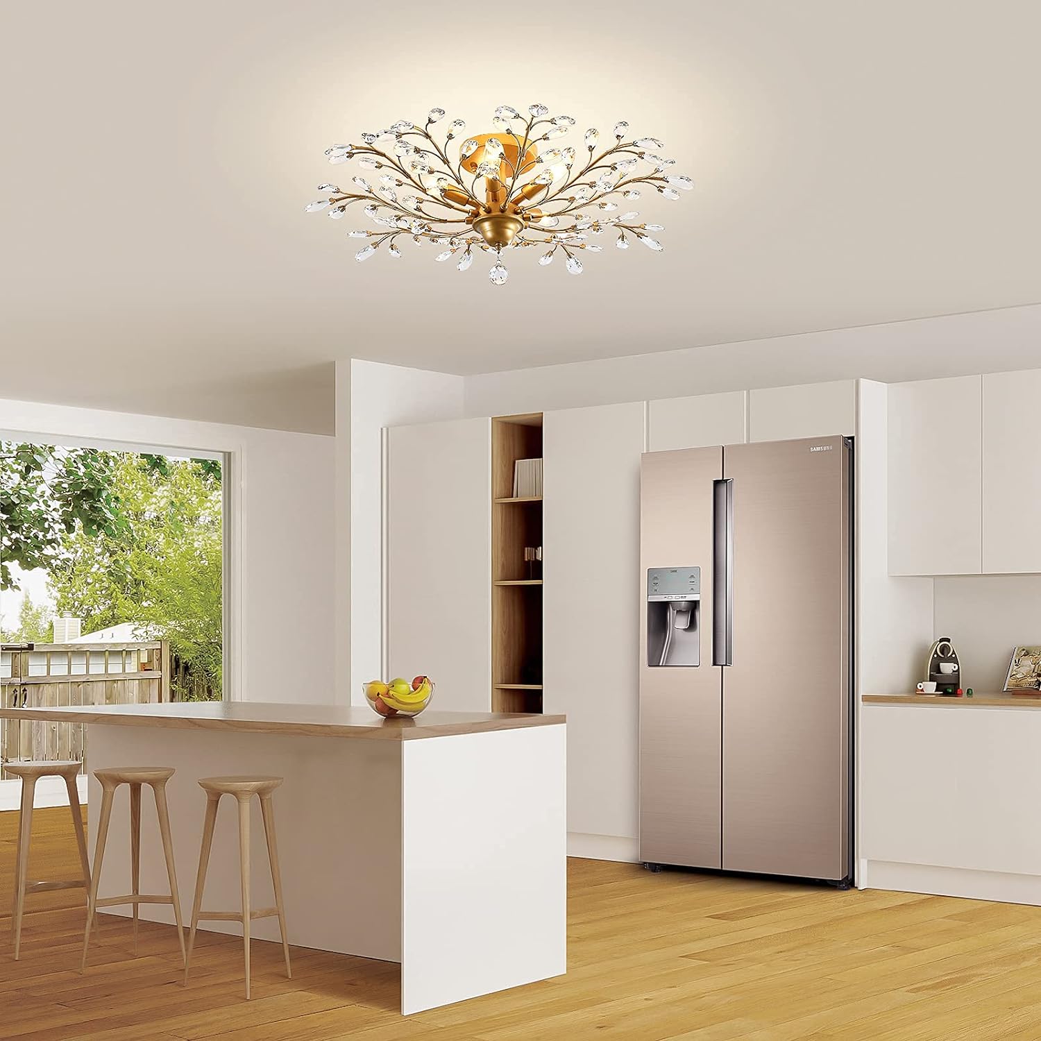 Crystal Chandelier Vintage, 5 Lights, Gold 4