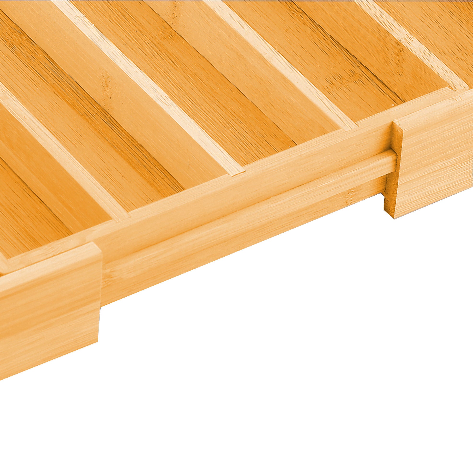 Large Capacity Bamboo Expandable Drawer Organizer with Knife Block Holder for Home Kitchen Utensils 8