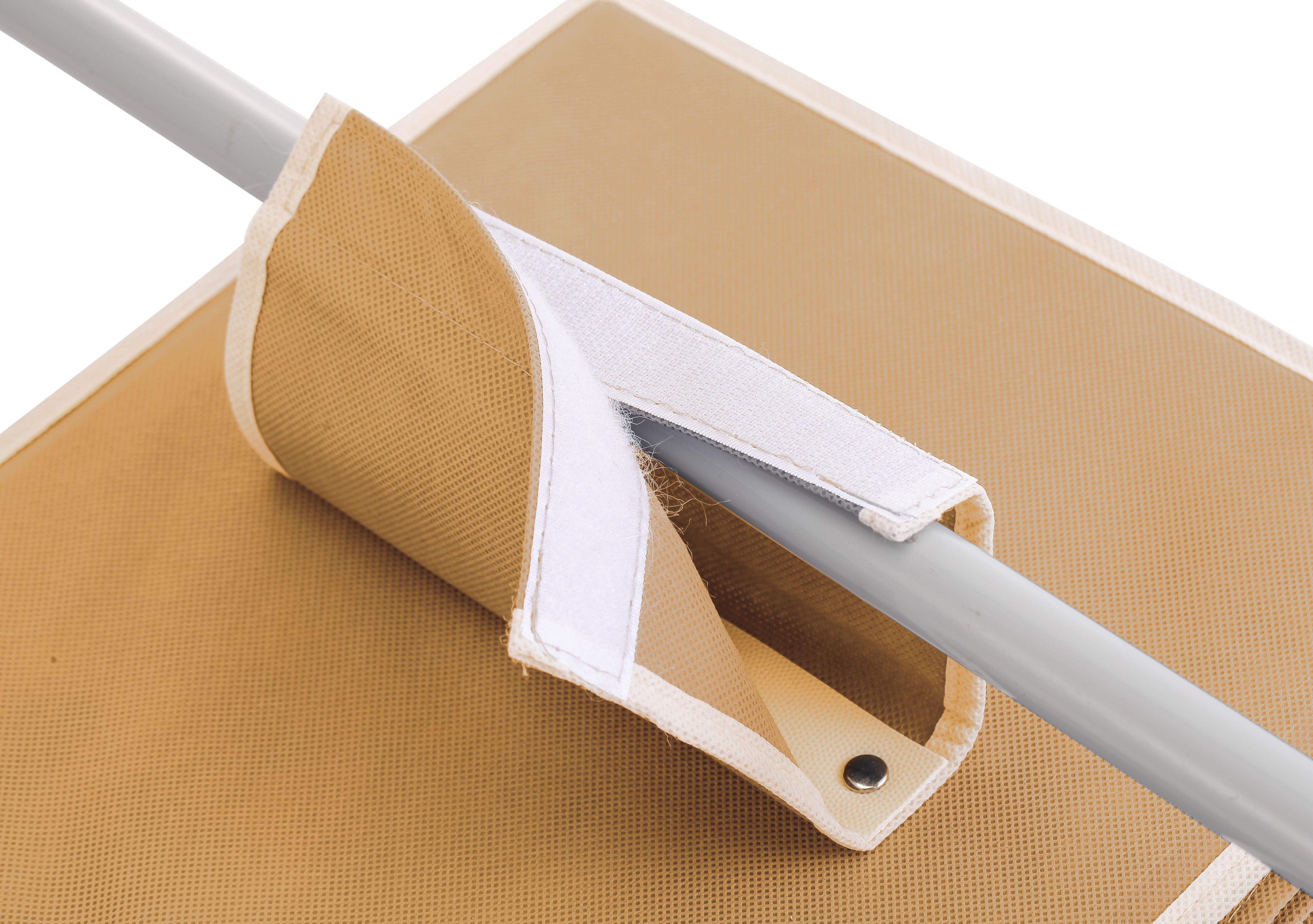 5 Tier Shelf Hanging Closet Organizer and Storage for Clothes (Beige) 7