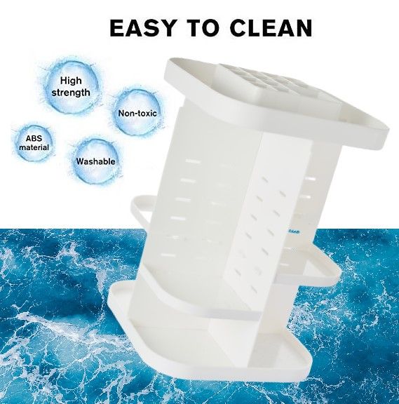 360 Rotating Large Capacity Makeup Organizer for Bedroom and Bathroom (White) 8