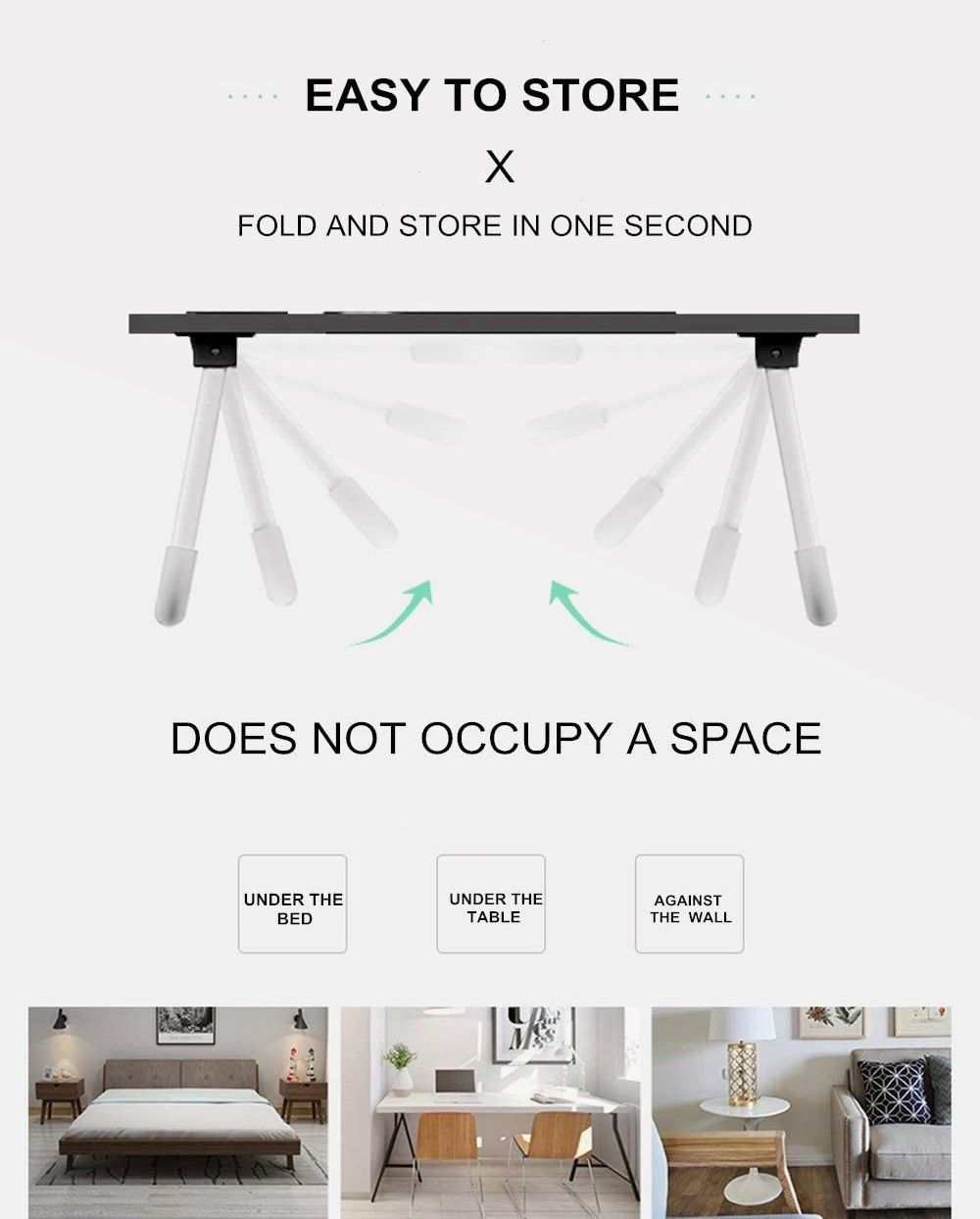 Laptop Bed Desk with Storage and foldable legs for Adults, Kids & Home Office 6