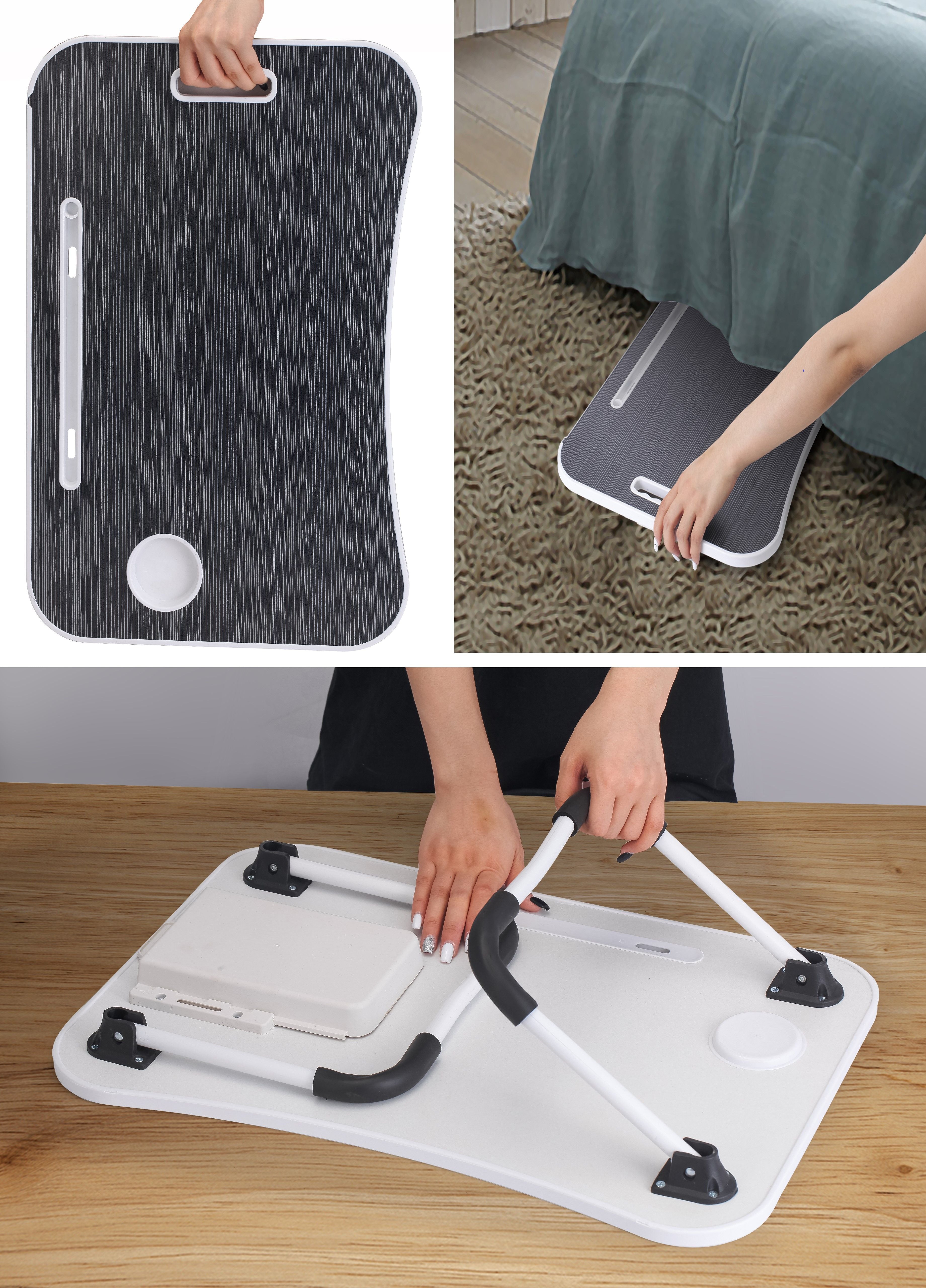 Laptop Bed Desk with Storage and foldable legs for Adults, Kids & Home Office 8