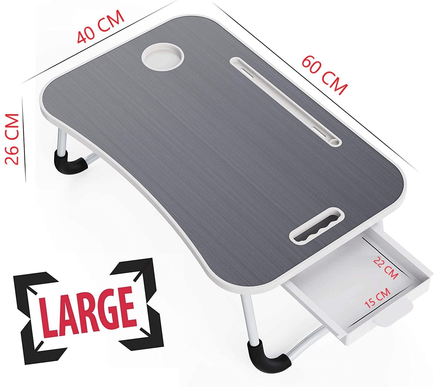 Laptop Bed Desk with Storage and foldable legs for Adults, Kids & Home Office 9