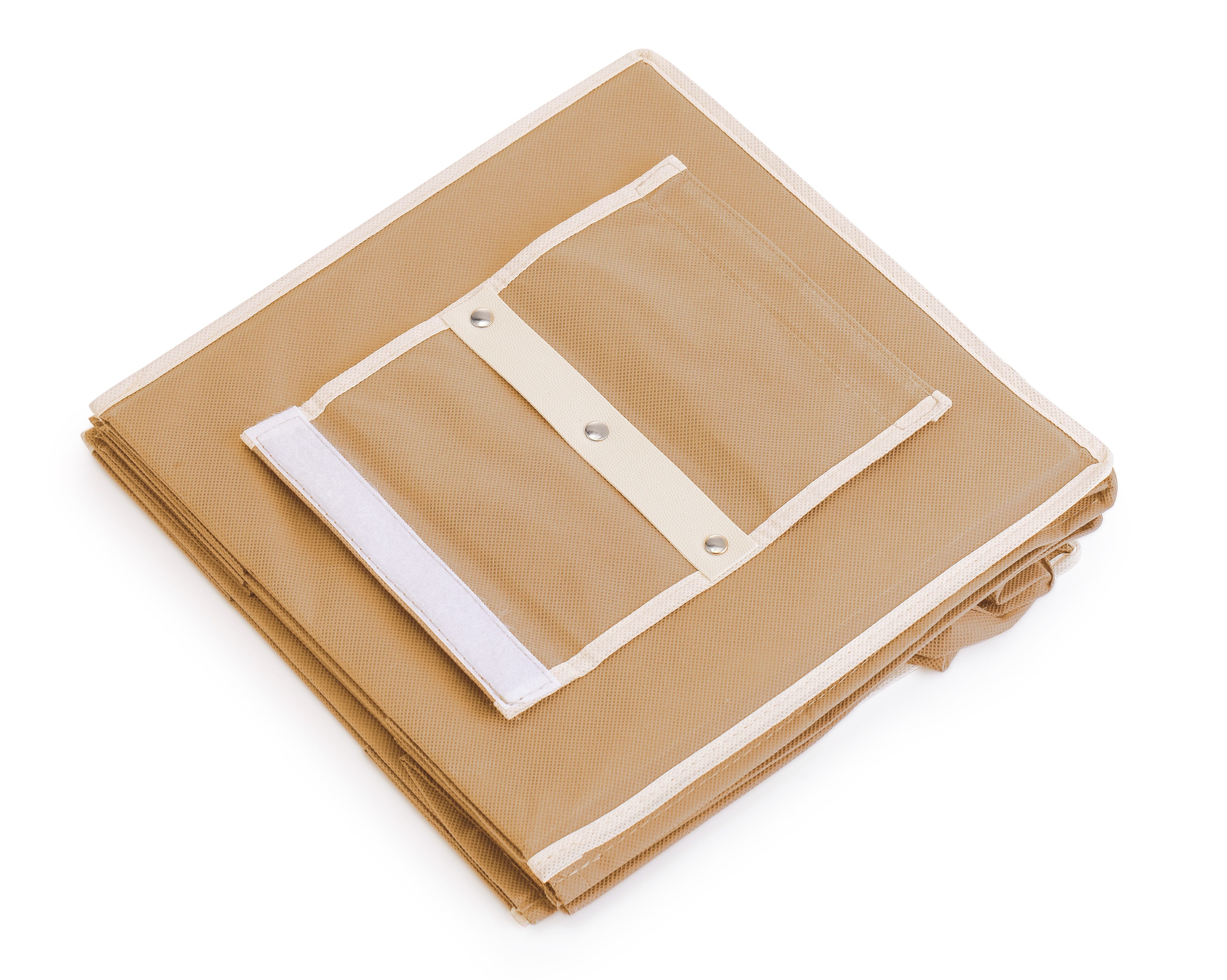 3 Pack 5-Tier Shelf Hanging Closet Organizer and Storage for Clothes (Beige) 6