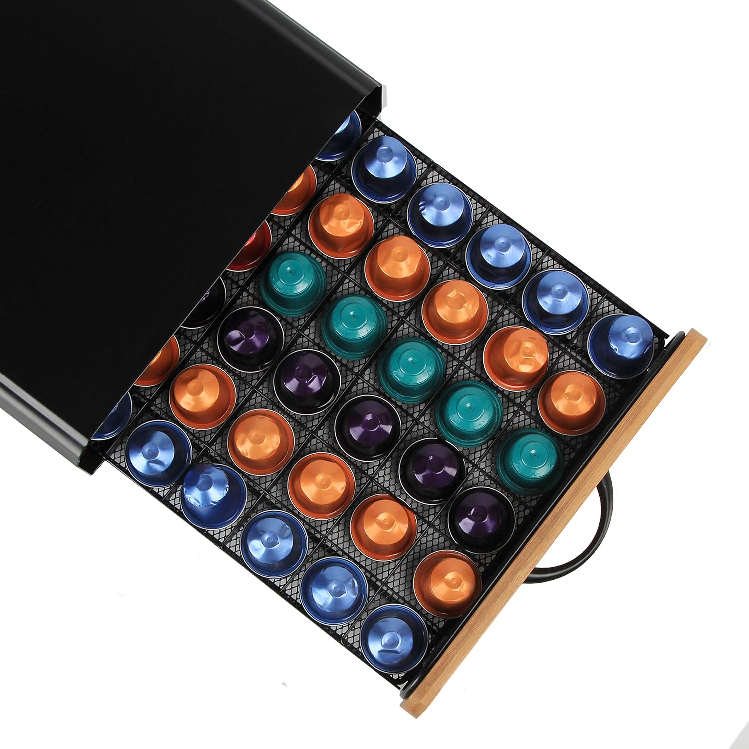 CARLA HOME Coffee Pods Holder Storage Drawer Compatible with 60 Nespresso Pods for Kitchen Storage & Organisation (Natural) 3