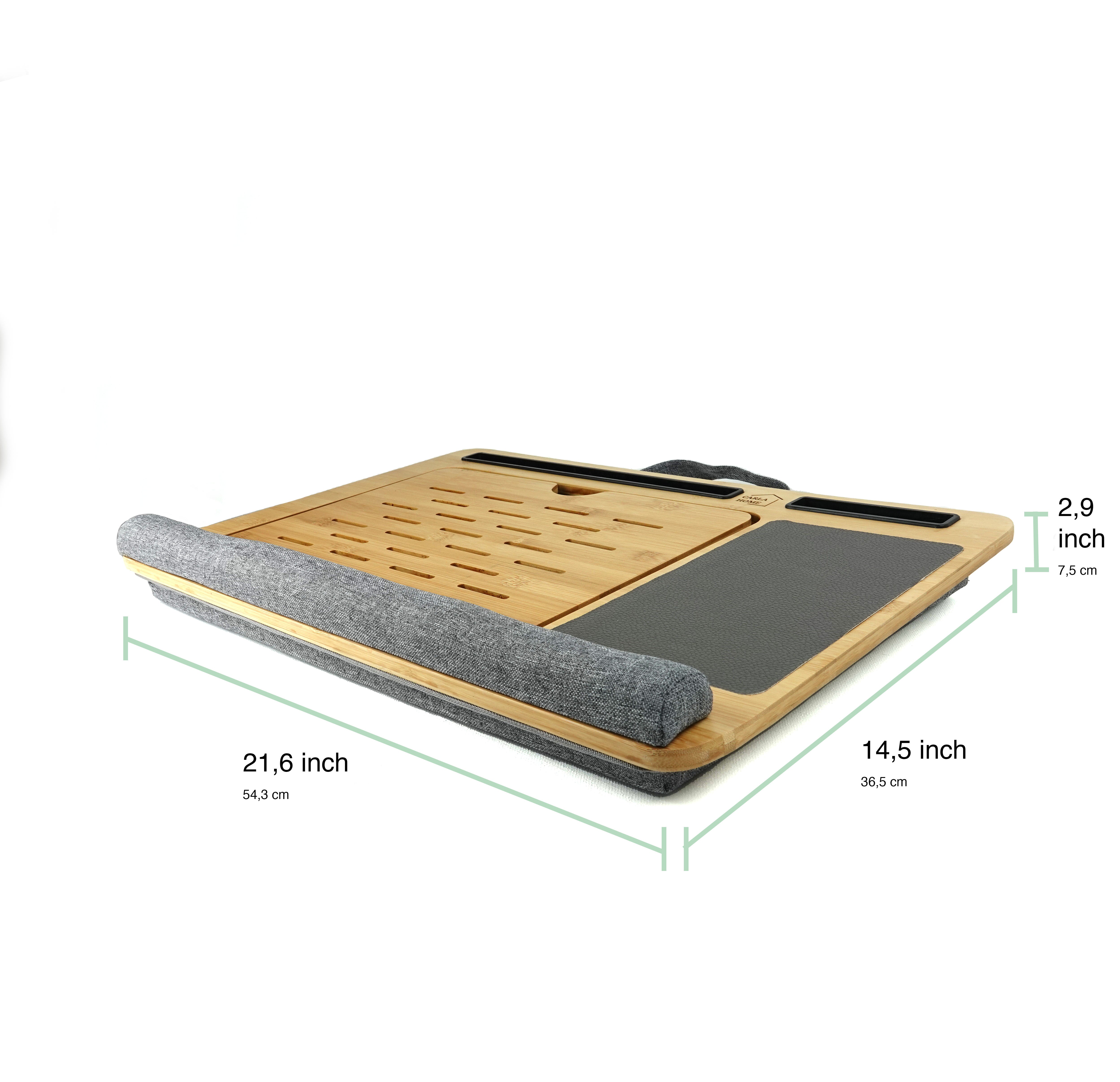 CARLA HOME Bamboo Laptop Lap Desk with Cushion and Angle Adjustable for Office and Home 8