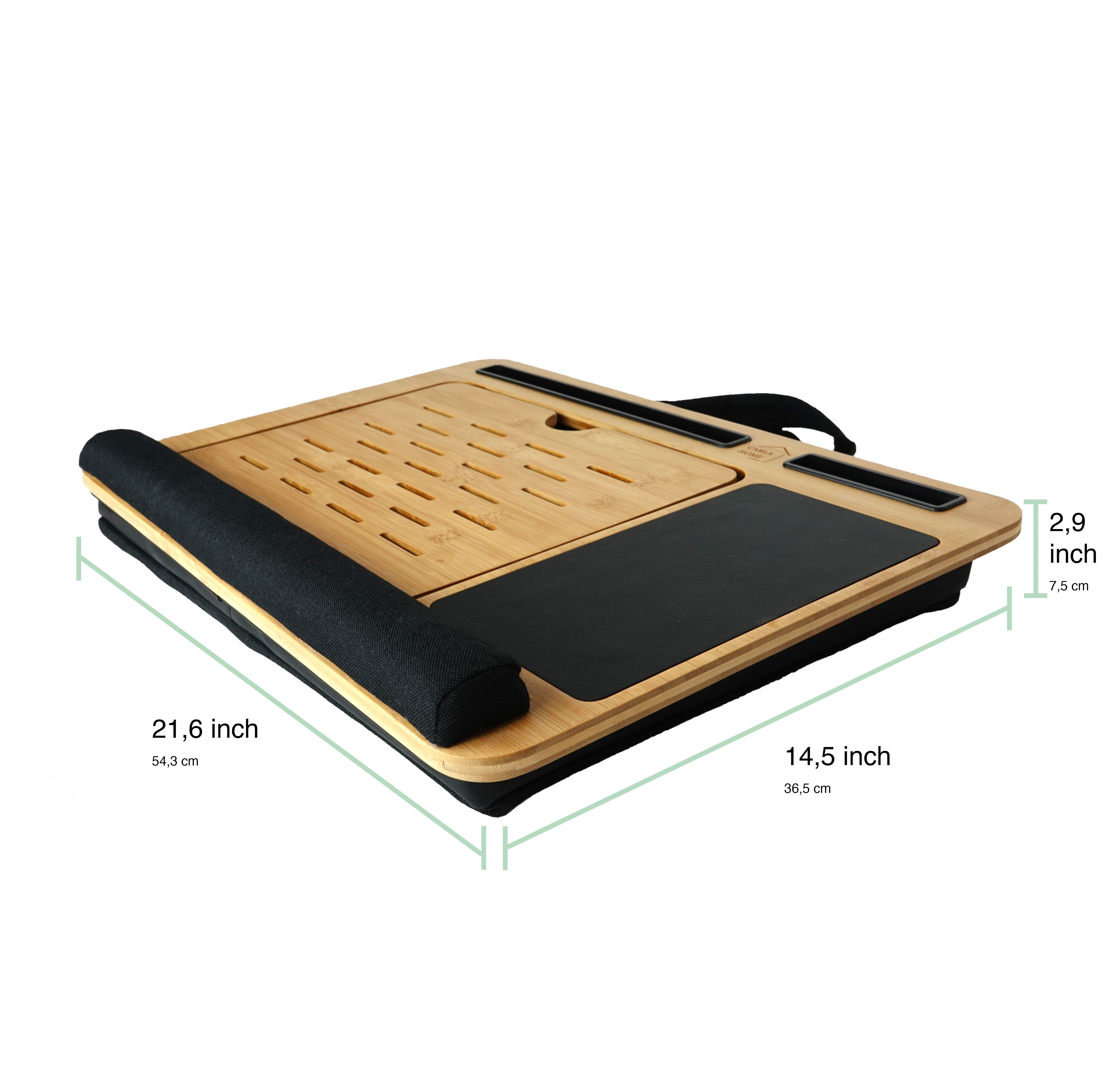 CARLA HOME Bamboo Laptop Lap Desk with Cushion, Angle Adjustable and Sleeve Case Bag for Office and Home 8