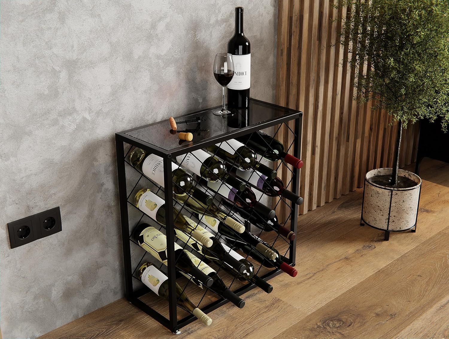 Freestanding Metal Wine Rack for 25 Bottles 3