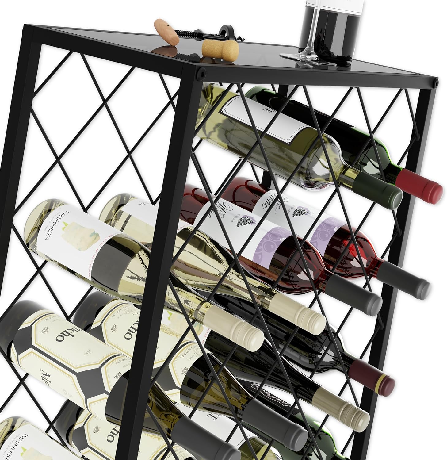 Freestanding Metal Wine Rack for 25 Bottles 7
