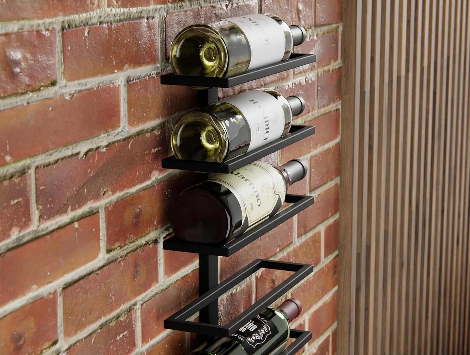 Metal Wall Mount Wine Rack for Wine Bottles, Liquor, Champagne (Holds 10 Bottles) 3