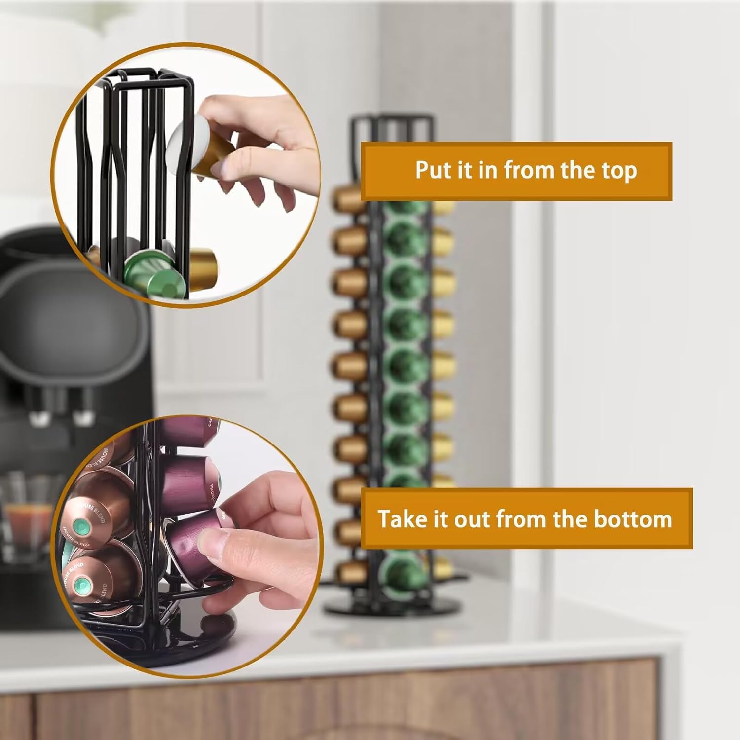 Coffee Pods Holder Storage Compatible with 40 Nespresso Pods 7