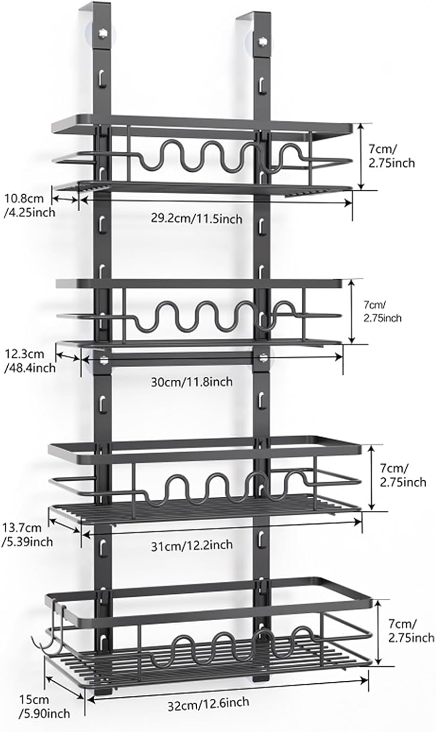 4 Tier Adjustable Baskets Over Door Pantry Organiser for Home Kitchen 6