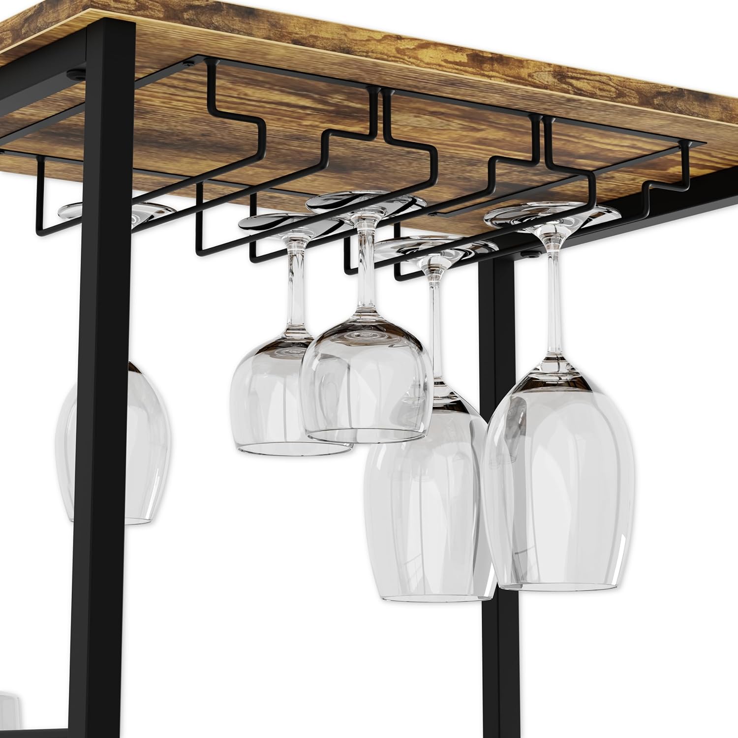 CARLA HOME Freestanding Wine Rack for 20 Bottles with Wood Countertop and Sturdy Metal Frame 7