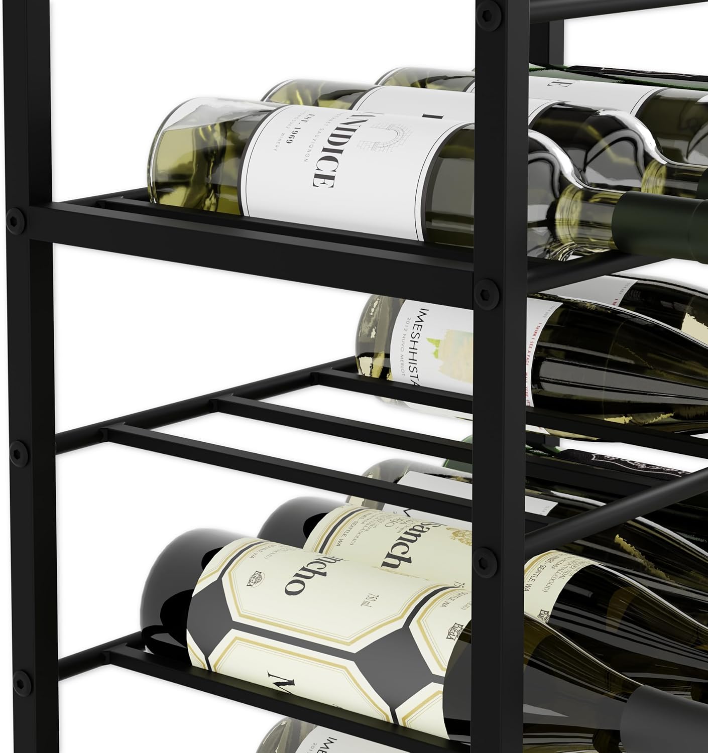CARLA HOME Freestanding Wine Rack for 20 Bottles with Wood Countertop and Sturdy Metal Frame 9