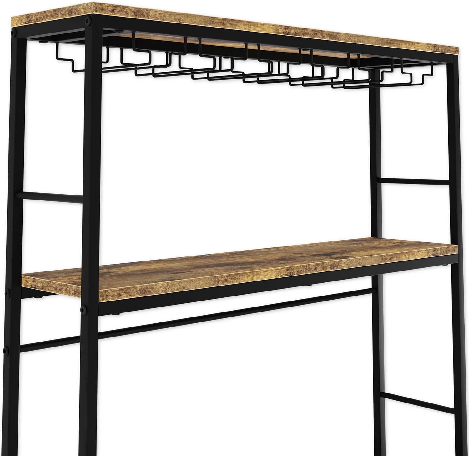 CARLA HOME Large Wine Rack for 20 Bottles with Wood Countertop and Sturdy Metal Frame 8