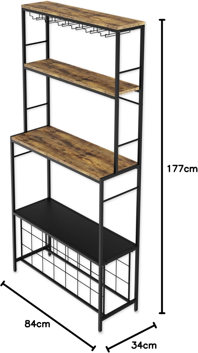 CARLA HOME Large Wine Rack for 20 Bottles with Wood Countertop and Sturdy Metal Frame 9