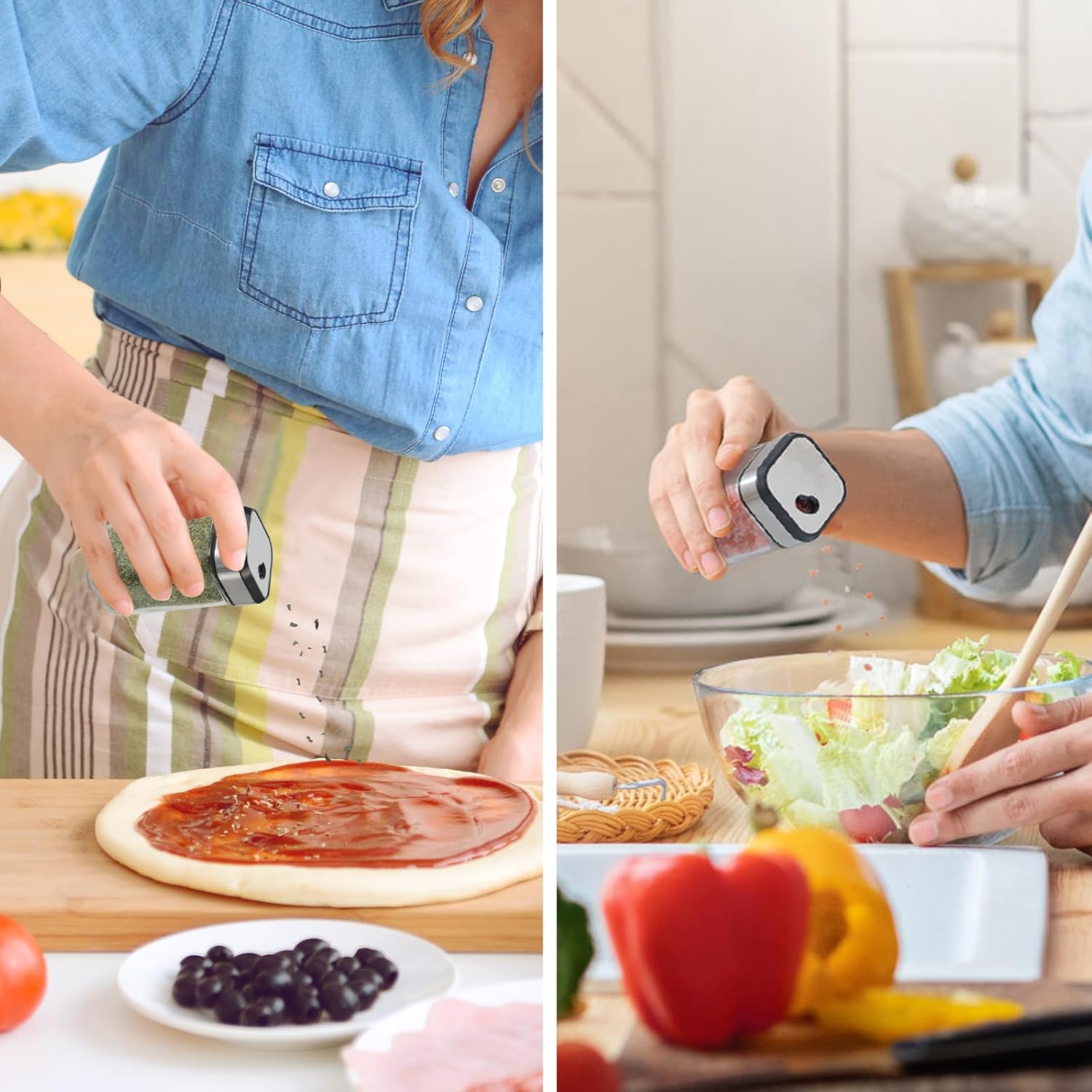 CARLA HOME Rotating Spice Rack Organizer with 20 Glass Jars for Kitchen Countertop 8