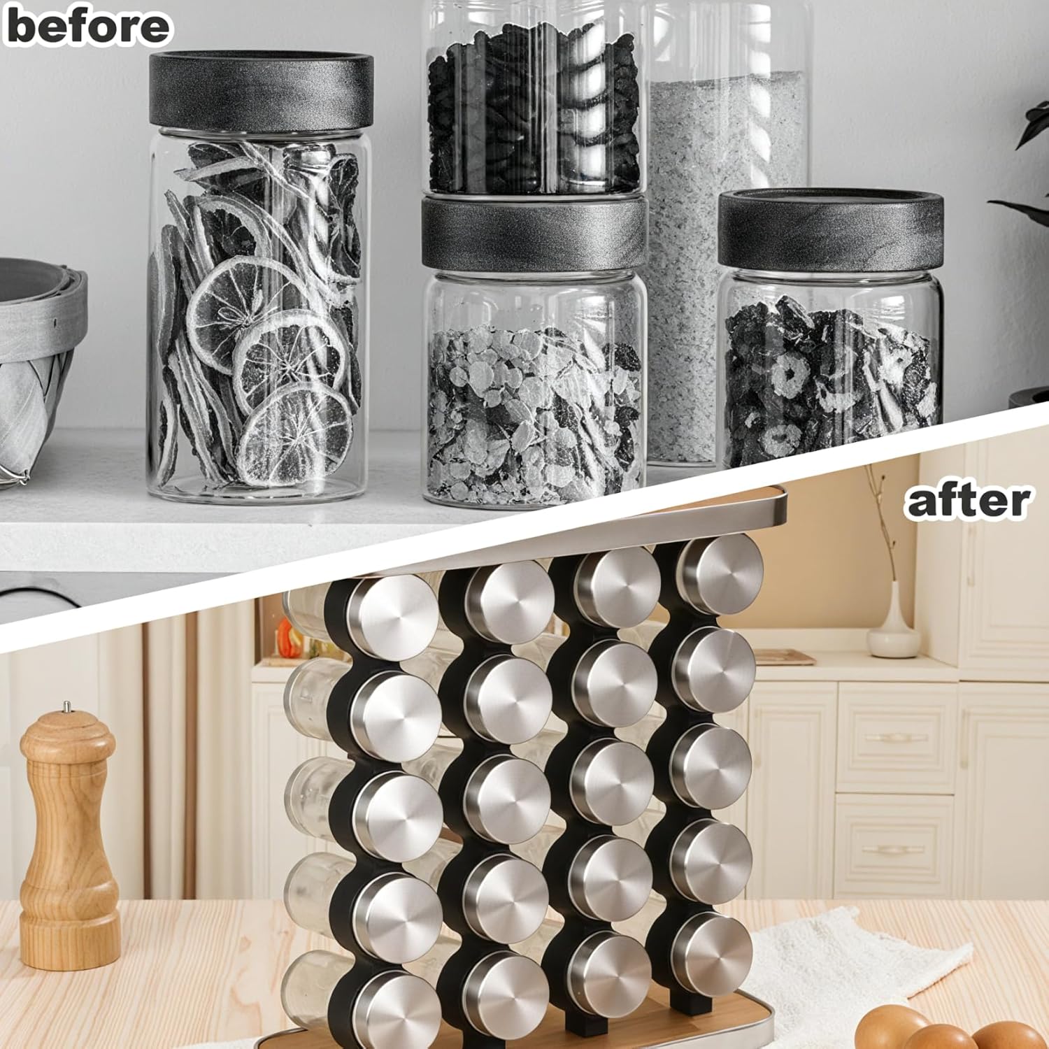 CARLA HOME 20-Jar Spice Rack Organizer Storage for Kitchen Countertop or Cabinet 6