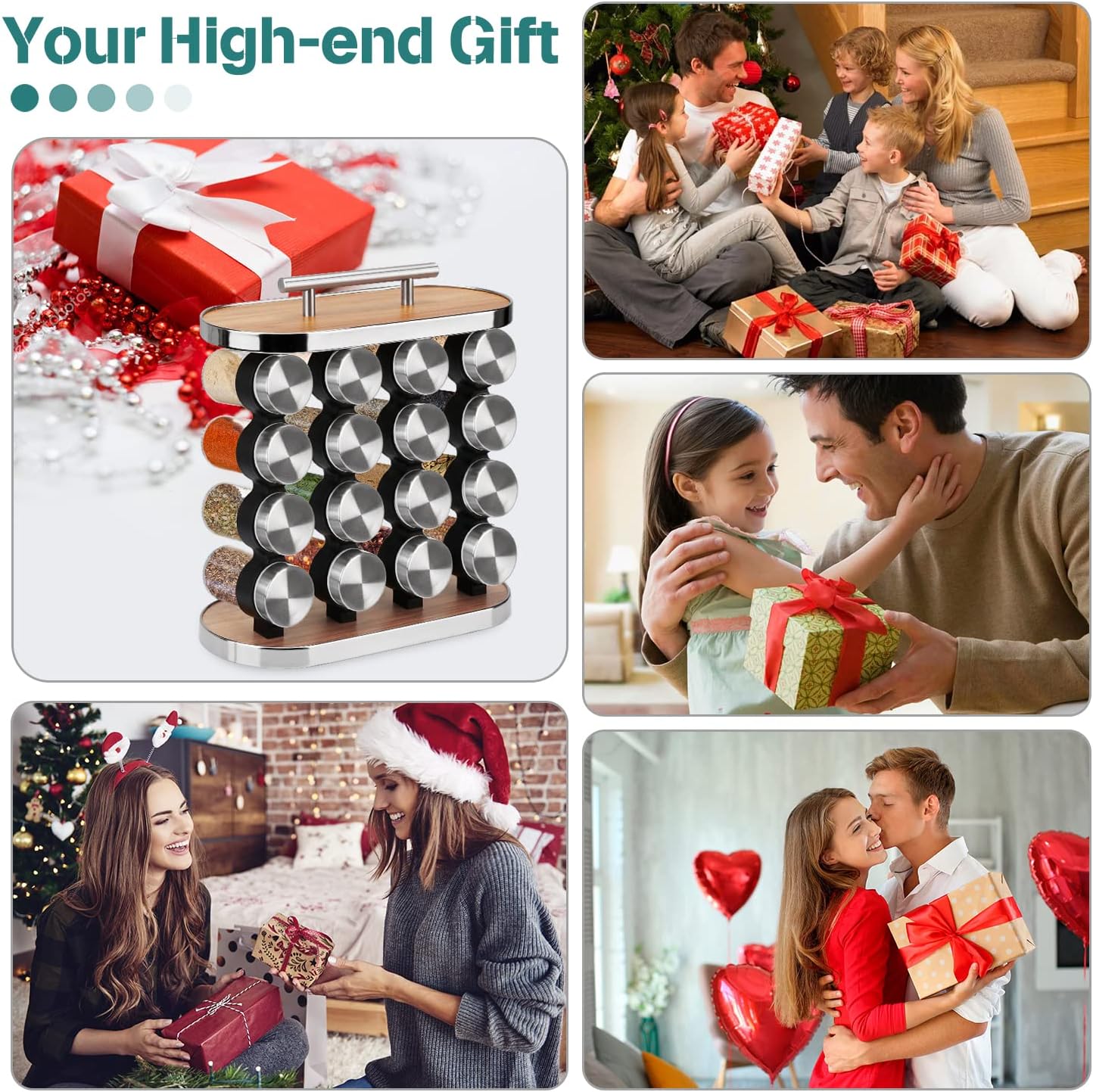 CARLA HOME 20-Jar Spice Rack Organizer Storage for Kitchen Countertop or Cabinet 9