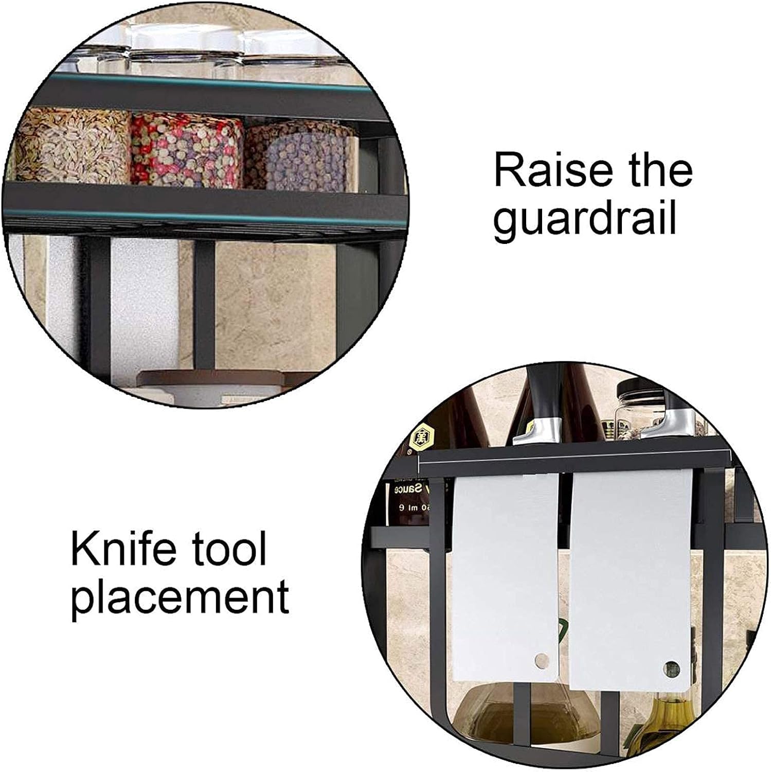 CARLA HOME 2-Tier Kitchen Spice Rack Organizer Storage Shelf for Condiments, Oil Bottles, Utensils, Cutting Board & More 5