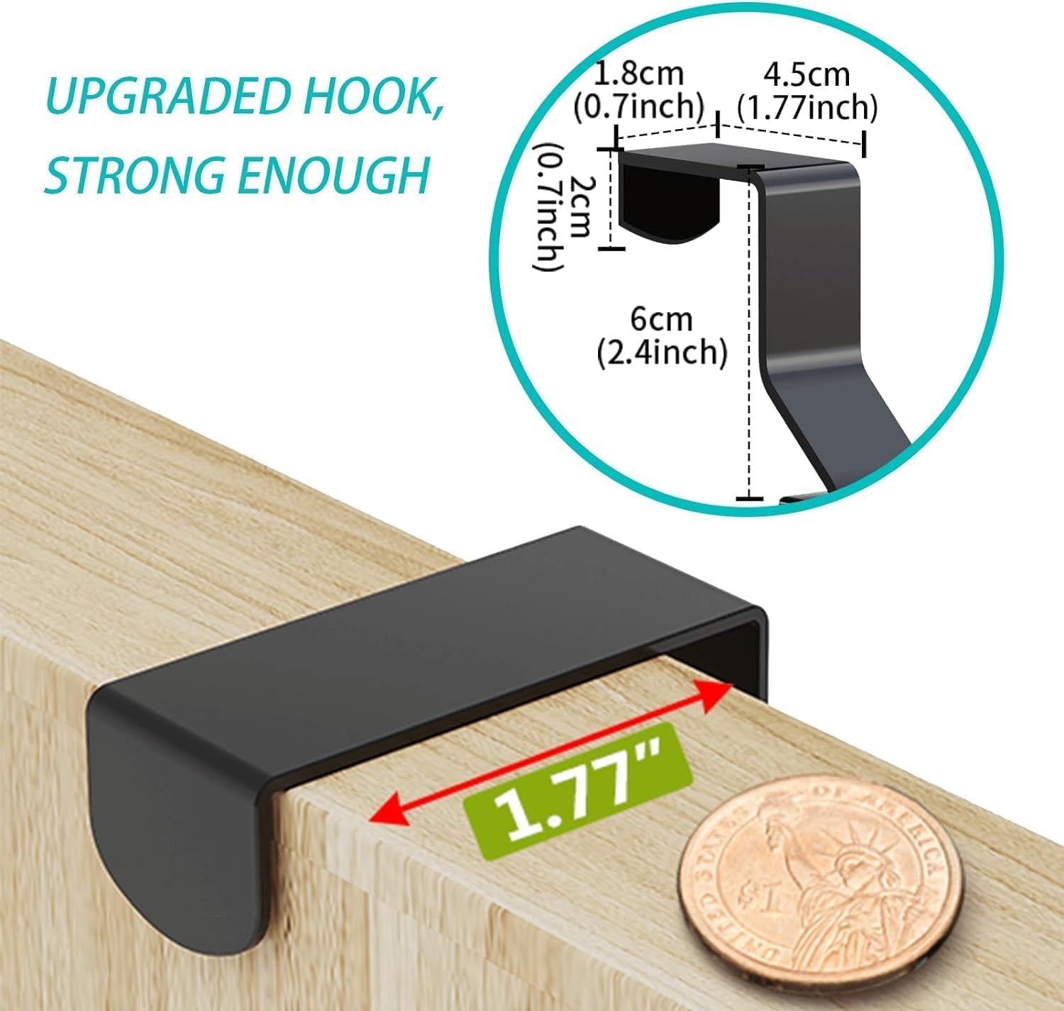 CARLA HOME 6 Tier Over the Door Organizer with Adjustable Metal Pantry Storage Rack and Hanging Baskets for Kitchen and Bathroom 6