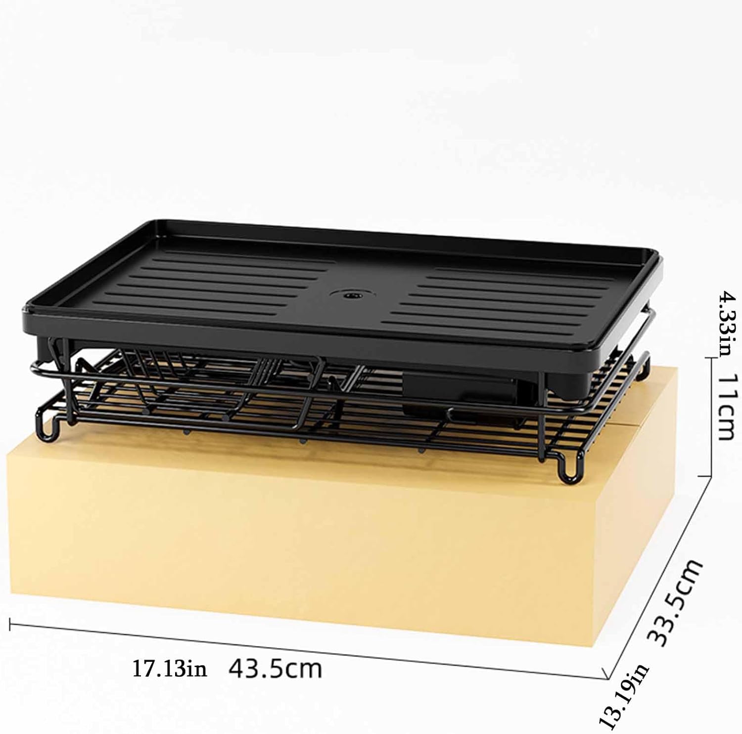 CARLA HOME 2-Tier Dish Drying Rack for Kitchen Counter with Drainboard, Utensil Holder, Cup Rack & Cutlery Organizer 8