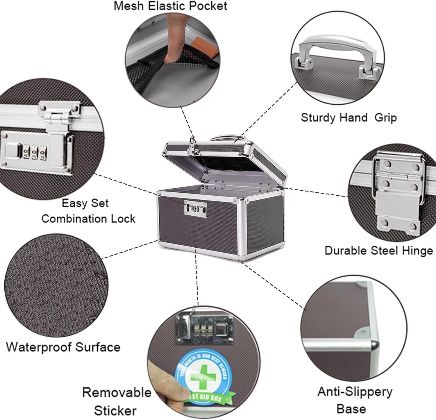 Portable Combination Medicine Box (Coffee/Small) 4