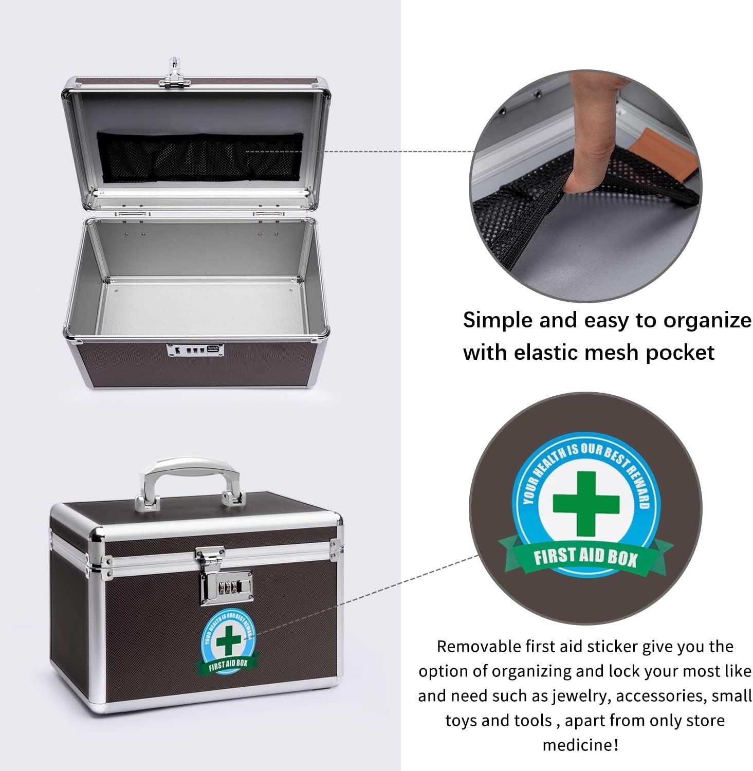 Portable Combination Medicine Box (Coffee/Small) 5