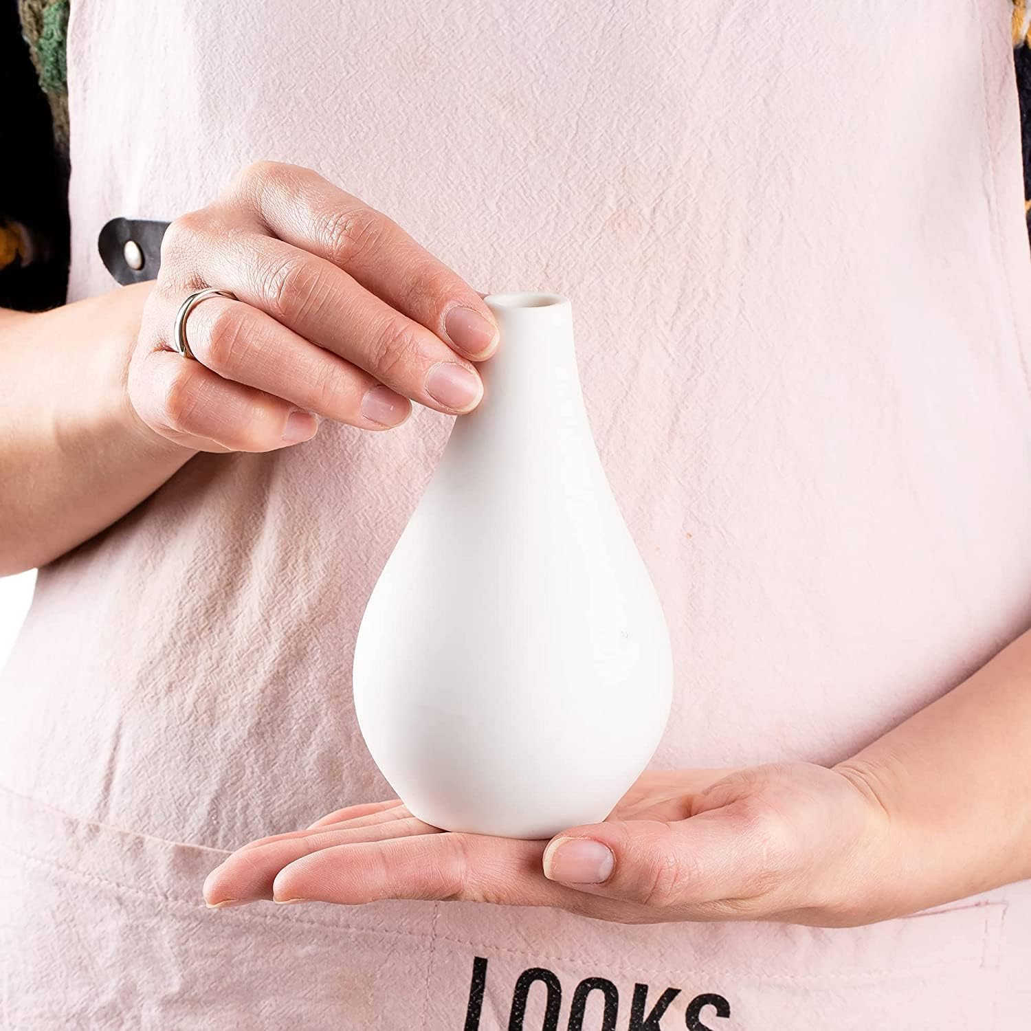 Ceramic Set of 5 White Vases for Home D�cor 4