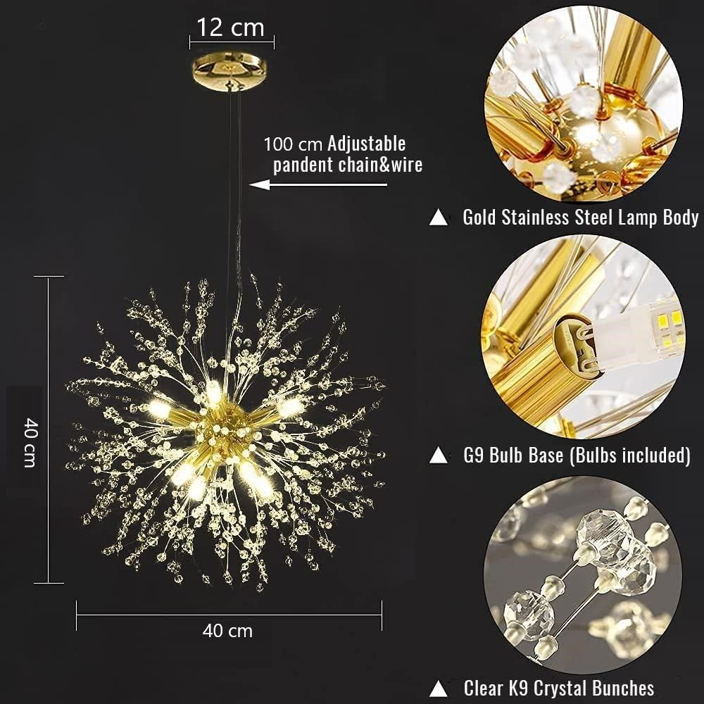 Modern Crystal Chandelier Firework, 8 Lights 4