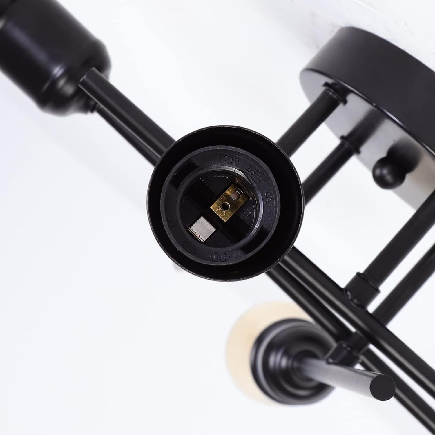 Industrial Semi Flush Mount Chandelier, Black 7