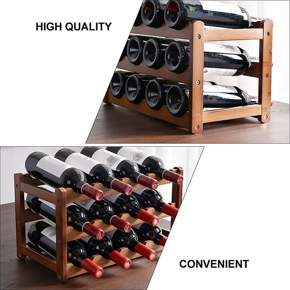 3-layer Bamboo Wine Storage Rack (12 bottles) 5