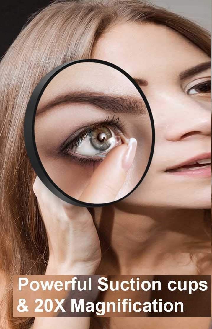 20X Magnifying Mirror and Eyebrow Tweezers Kit for Travel 4