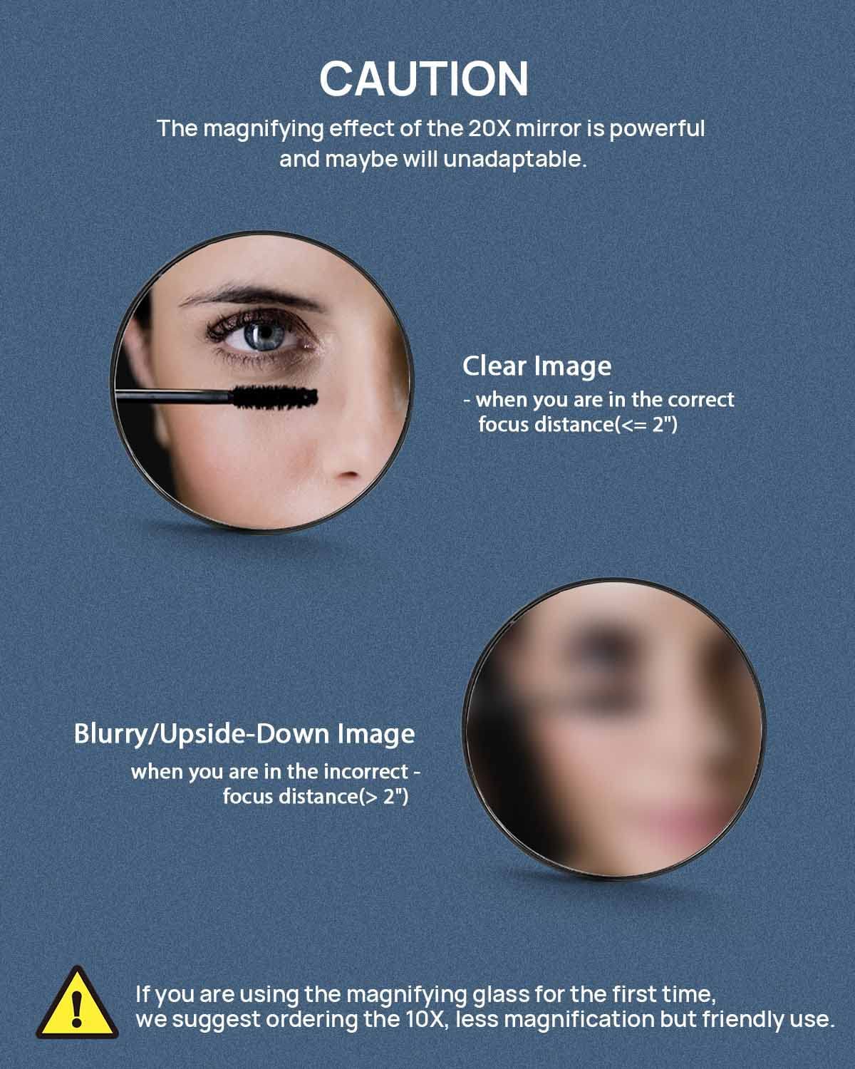 20X Magnifying Mirror and Eyebrow Tweezers Kit for Travel 6