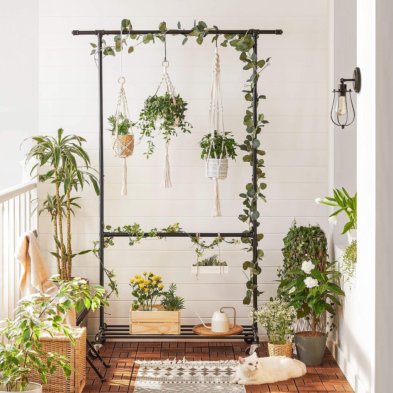 Industrial Clothing Rack Wheels Double Rod 9