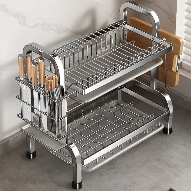 Compact Rust-Proof Dish Drying Rack Set
