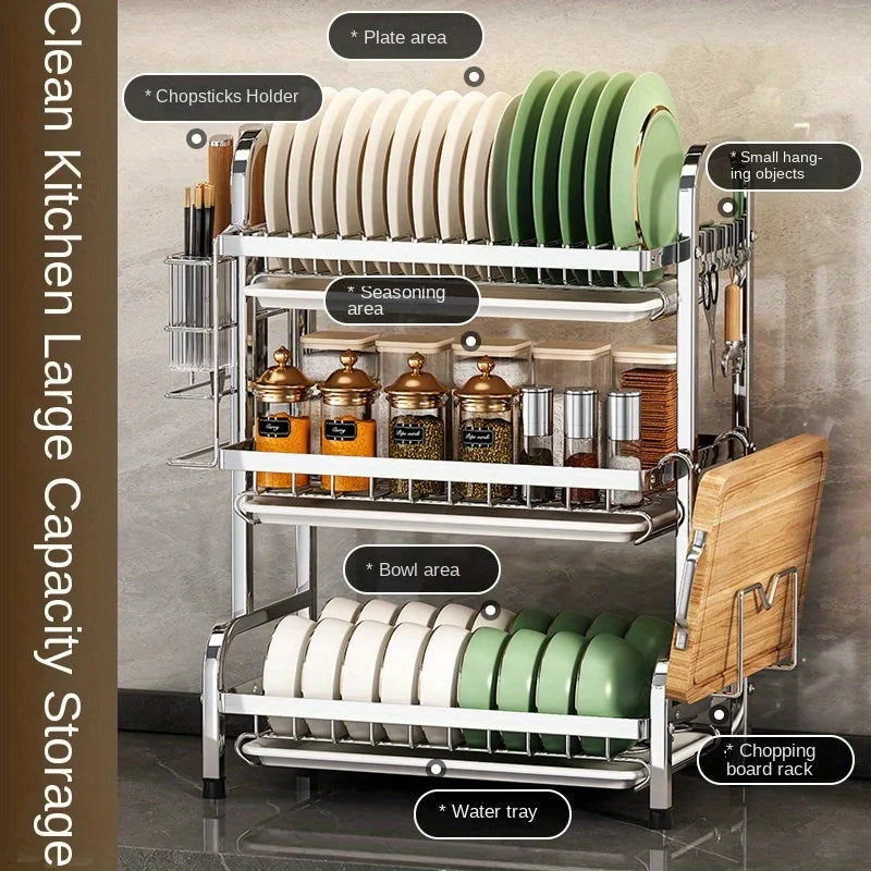 Compact Rust-Proof Dish Drying Rack Set
