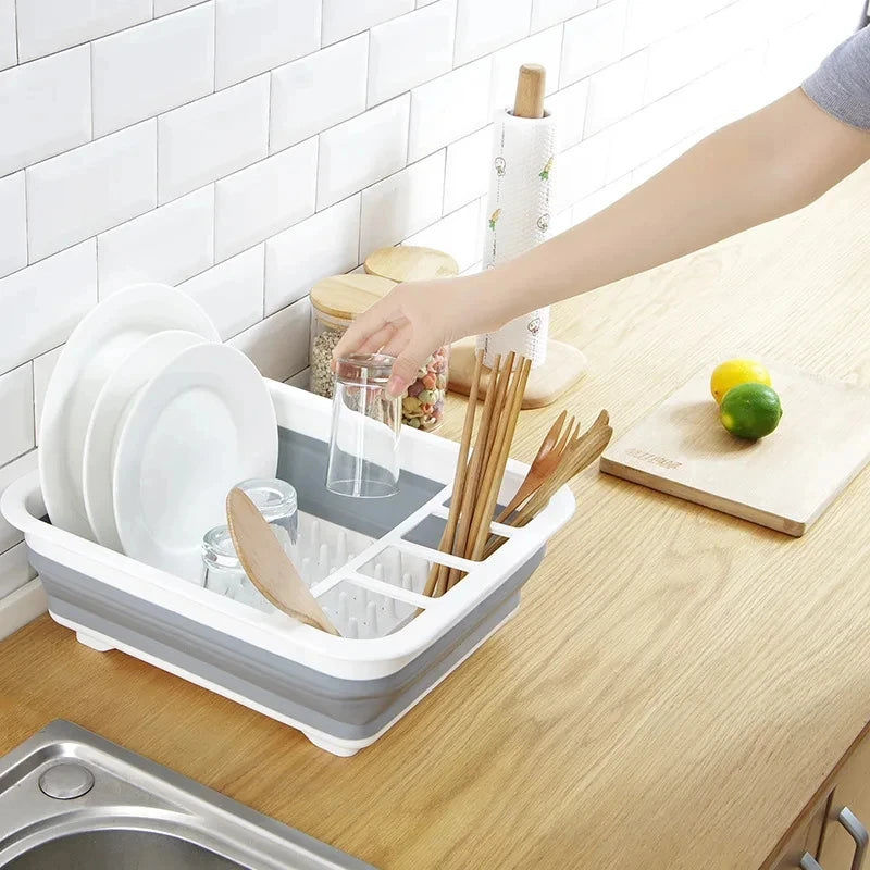 Foldable Kitchen Dish Rack Storage Tray 5