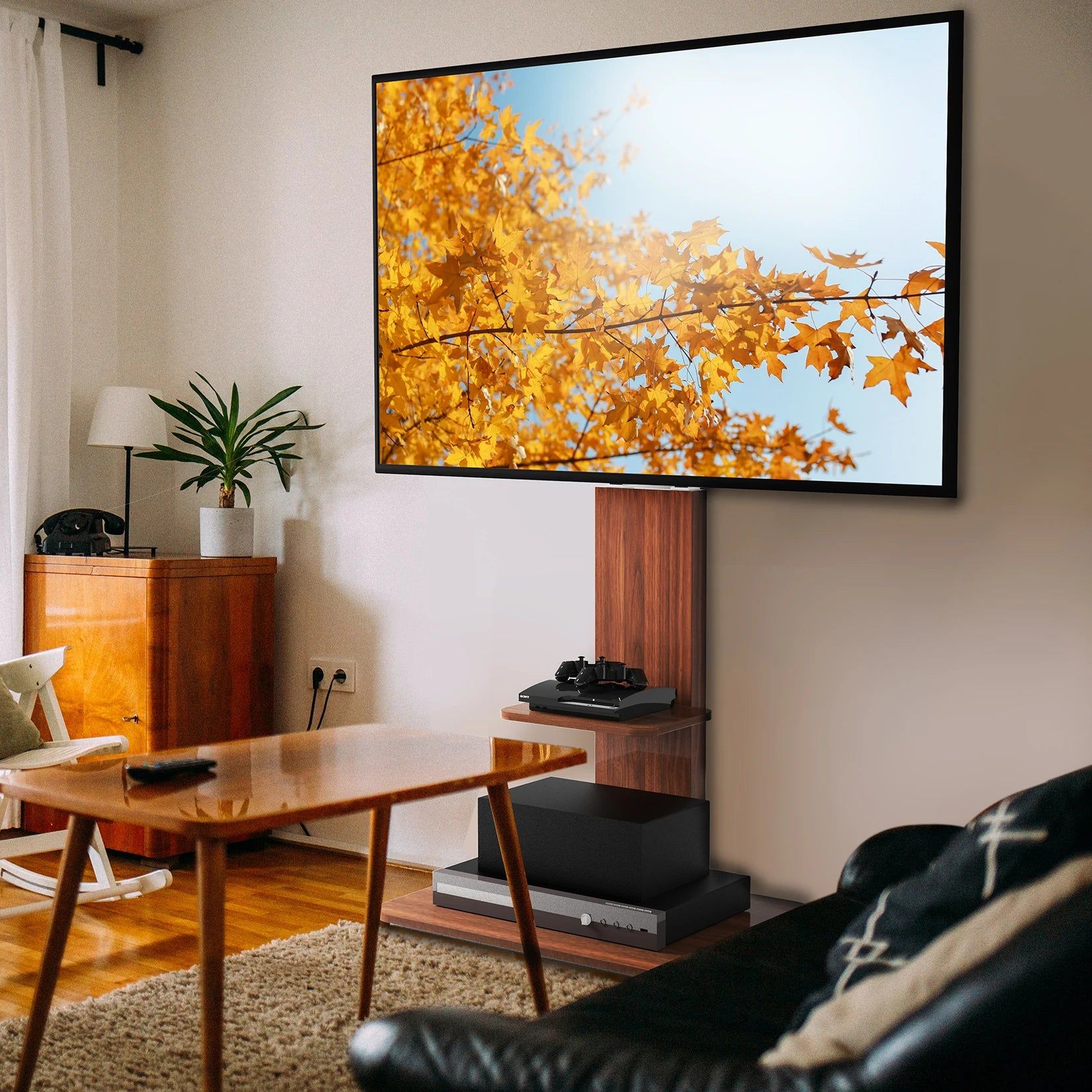 Adjustable Wood TV Stand for 32-65 Inch LCD LED 5