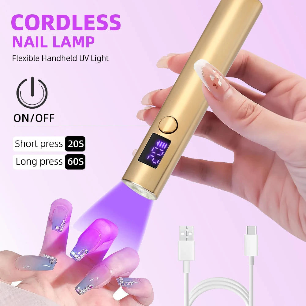 Mini UV LED Nail Dryer Lamp USB Gold 3
