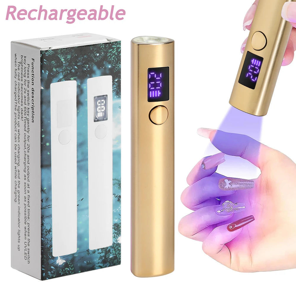 Mini UV LED Nail Dryer Lamp USB Gold 7