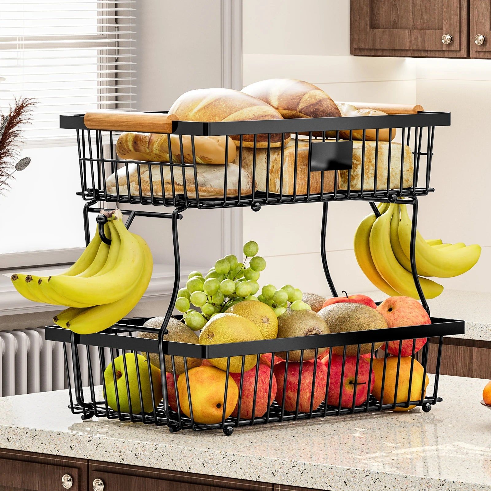 2-Tier Metal Fruit Vegetable Storage Basket 4