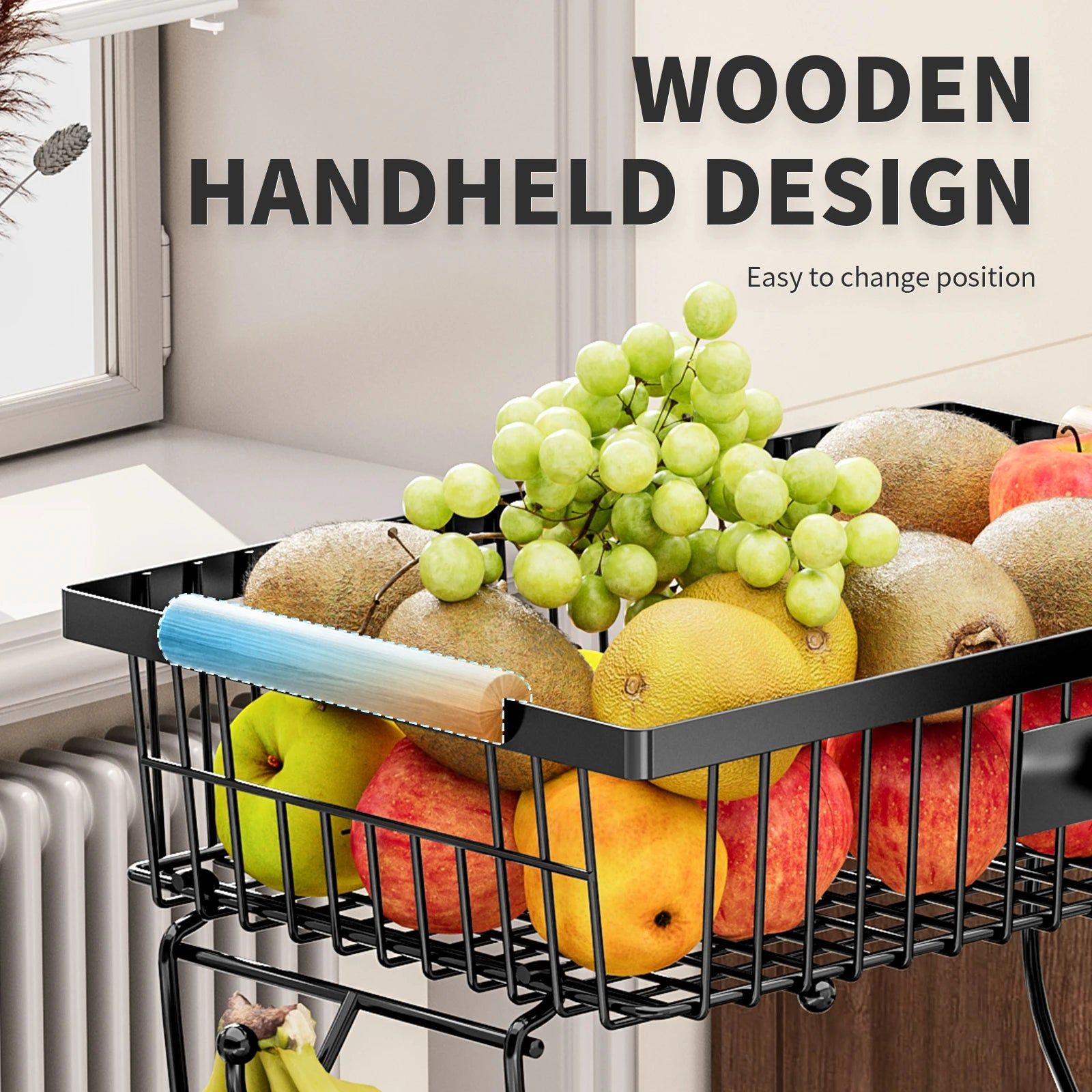 2-Tier Metal Fruit Vegetable Storage Basket 6